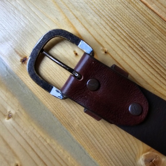 Justin Mens Leather Western Cowboy Belt Size 32‎ Brown Distressed Made in USA - Picture 5 of 11